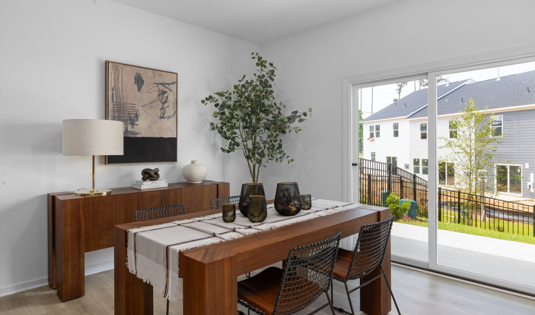 Furnished dining room with table and chairs Furnished dining room with table and chairs